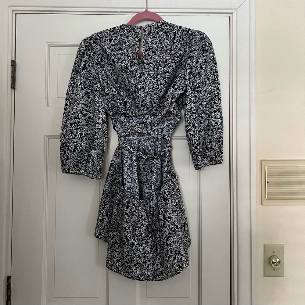 Marissa Webb Priya cut out floral print blouse navy white Large - Picture 7 of 8